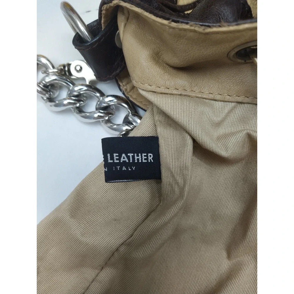 Doncaster Tan Leather Chain Strap Double Handle Satchel Shoulder Bag